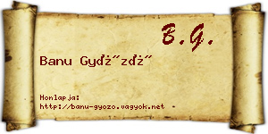 Banu Győző névjegykártya